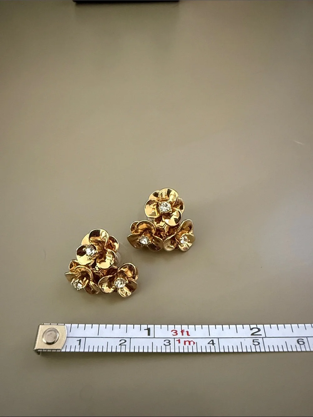 Kate Spade Gold Floral Crystal Cluster Stud Earrings - Women Jewelry